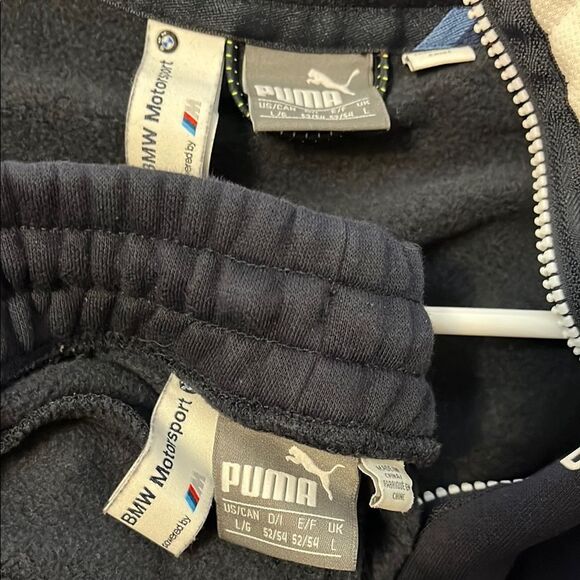 Puma BMW Motorsport Blue Athletic Hoodie Sweatpants 2 Two Piece Set - Picture 8 of 15